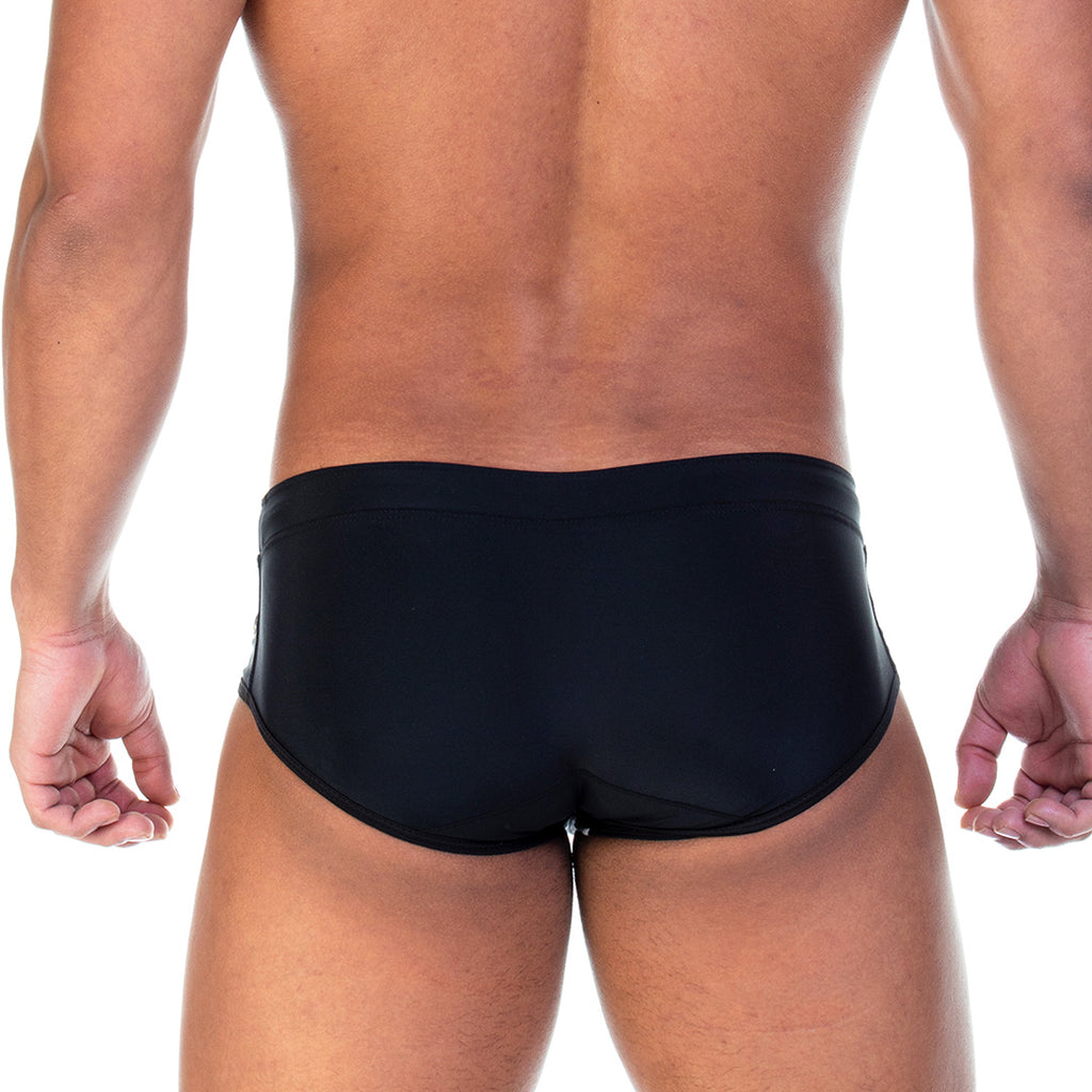 SOCCER BLACK SWIM BRIEF - Black swimsuit for men