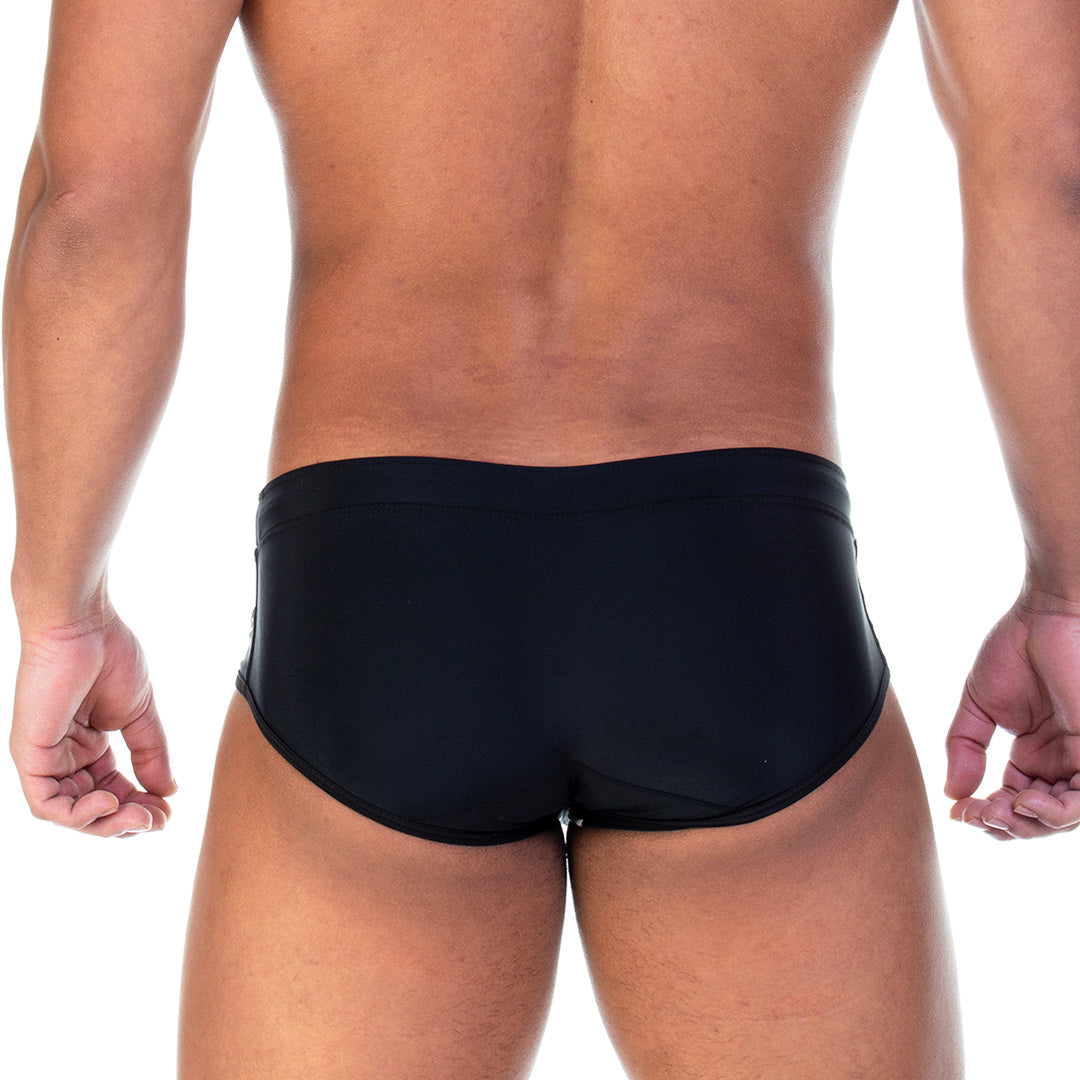 SOCCER BLACK SWIM BRIEF - Black swimsuit for men