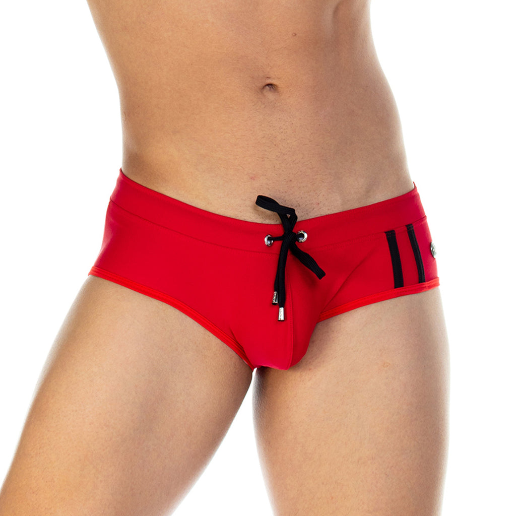 SOCCER RED SWIM BRIEF - Red swimsuit for men