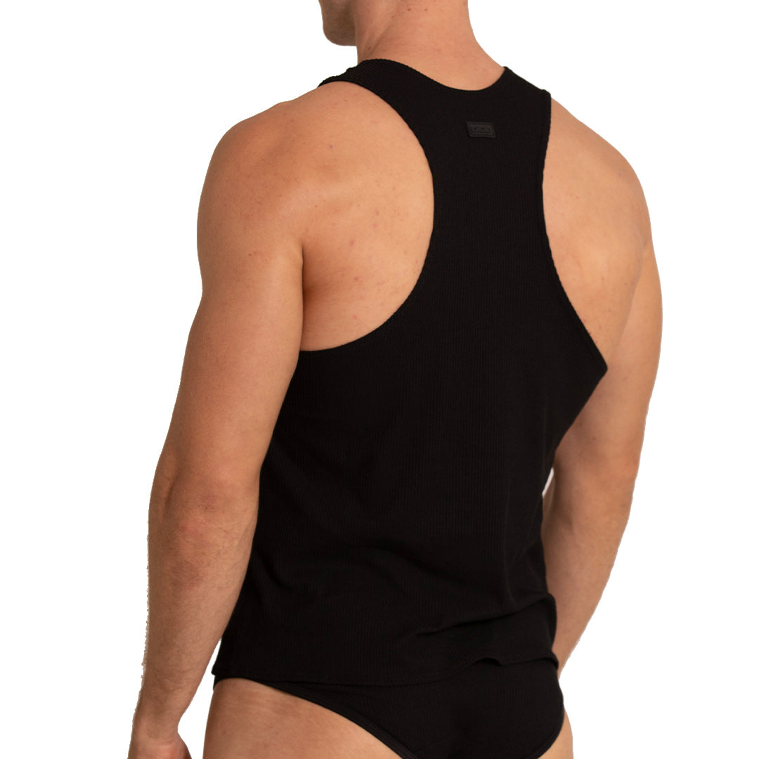 SOFT BLACK TANK - Sexy men's black t-shirt, sleeveless shirt