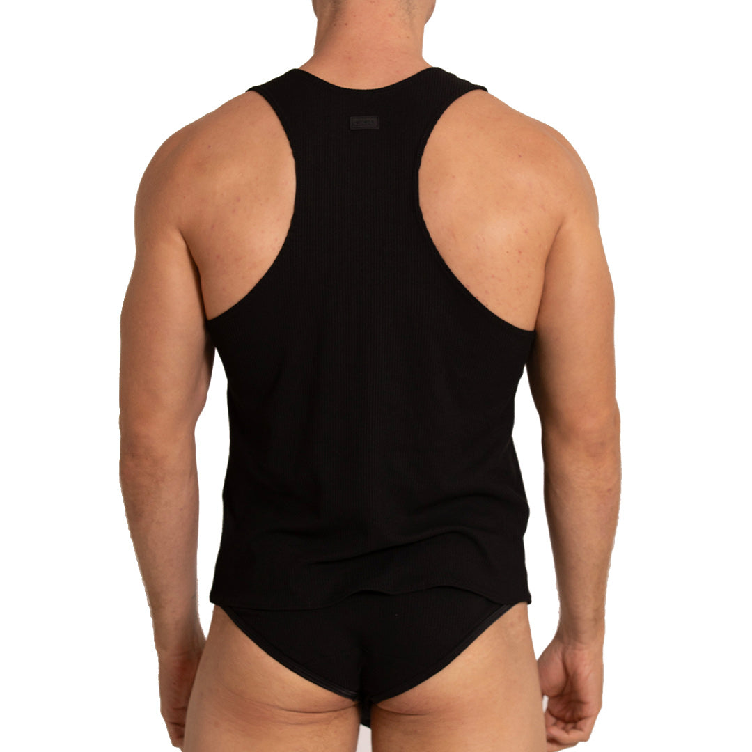 SOFT BLACK TANK - Sexy men's black t-shirt, sleeveless shirt