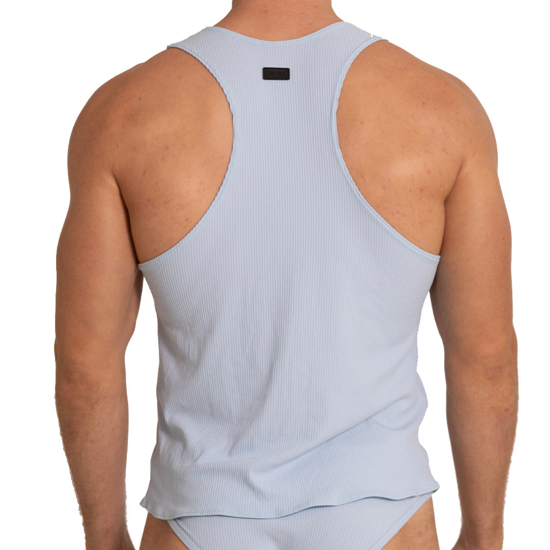SOFT BLUE TANK - Sexy men's blue t-shirt, sleeveless shirt