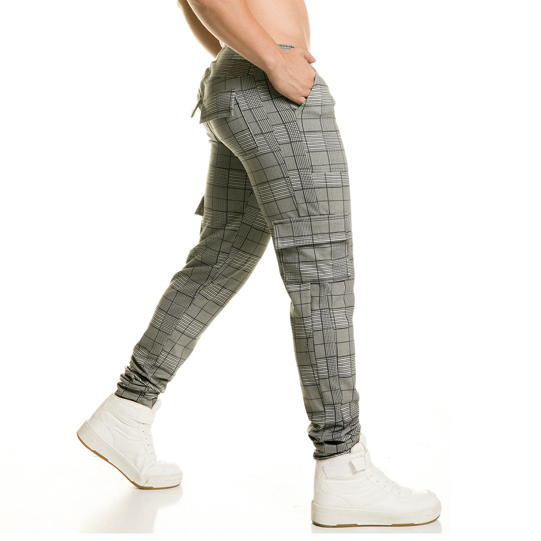SQUARE SPORTPANTS - Checked sport pants for men