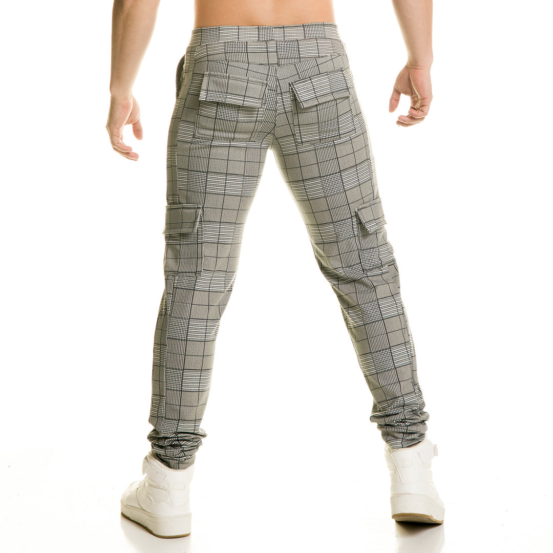 SQUARE SPORTPANTS - Checked sport pants for men