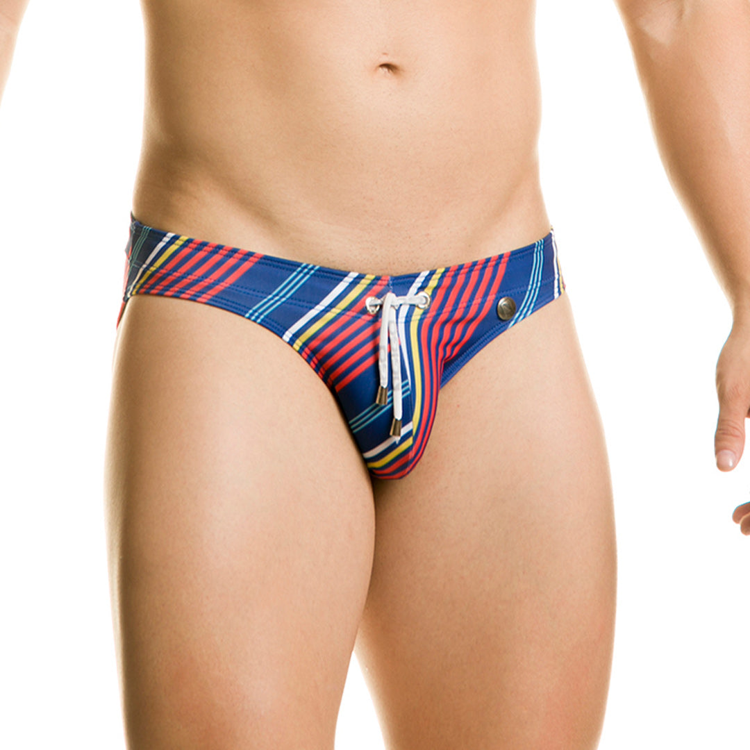 STREAK SWIM BRIEF - Blue men's swim thong