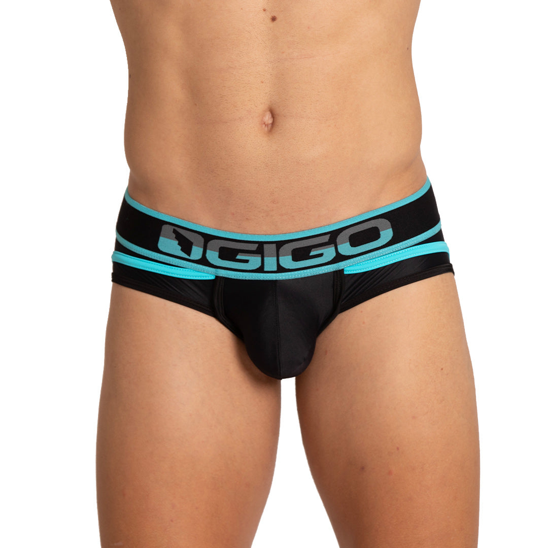 STYLE BLACK BRIEF JOCK - Men's black underwear, sexy jockstrap for men