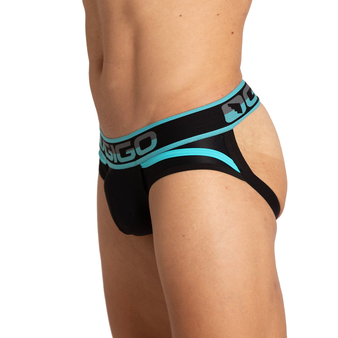 STYLE BLACK BRIEF JOCK - Men's black underwear, sexy jockstrap for men