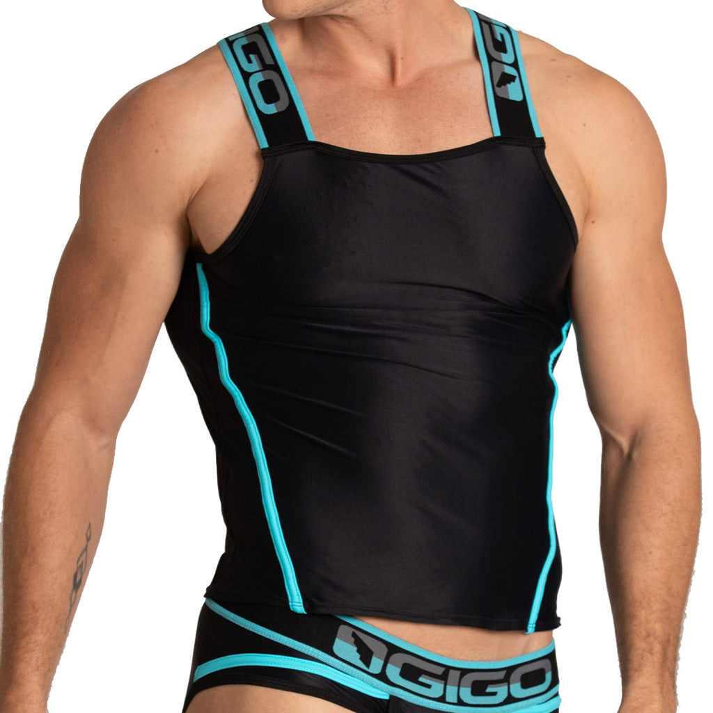 STYLE BLACK TANK - Sexy men's black t-shirt, sleeveless shirt