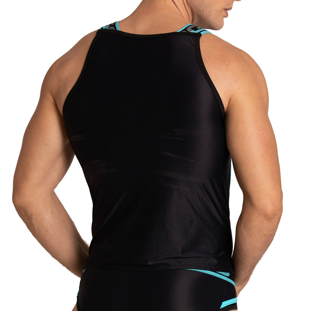 STYLE BLACK TANK - Sexy men's black t-shirt, sleeveless shirt