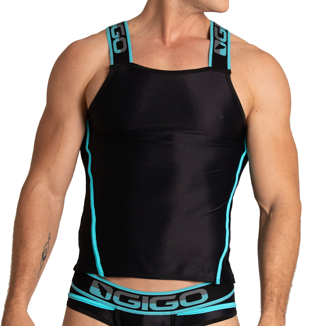 STYLE BLACK TANK - Sexy men's black t-shirt, sleeveless shirt