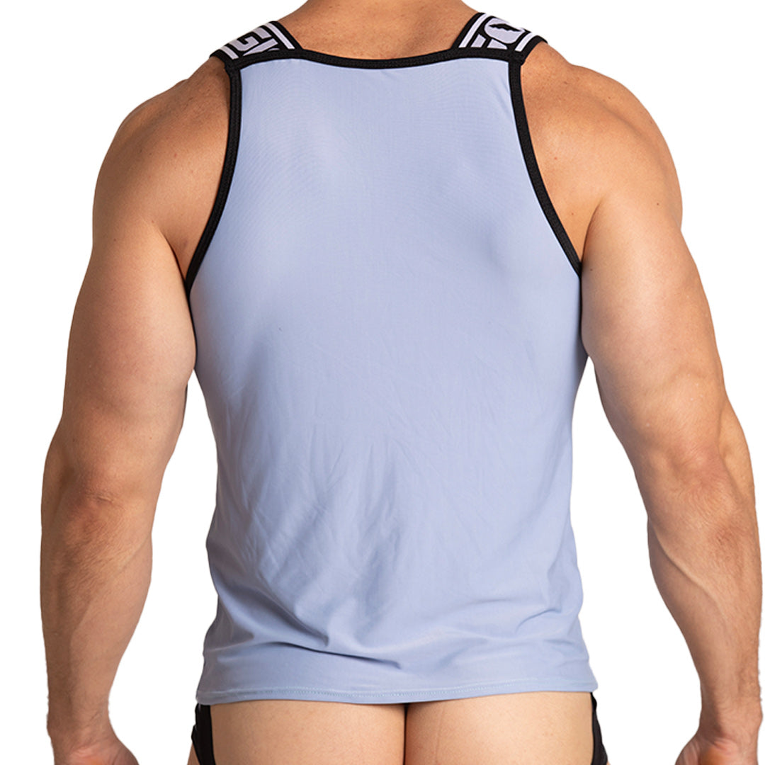 STYLE BLUE TANK - Sexy men's blue t-shirt, sleeveless shirt