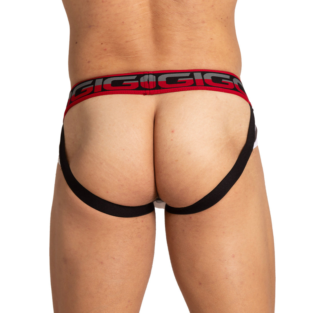 STYLE WHITE BRIEF JOCK - Men's white underwear, sexy jockstrap for men
