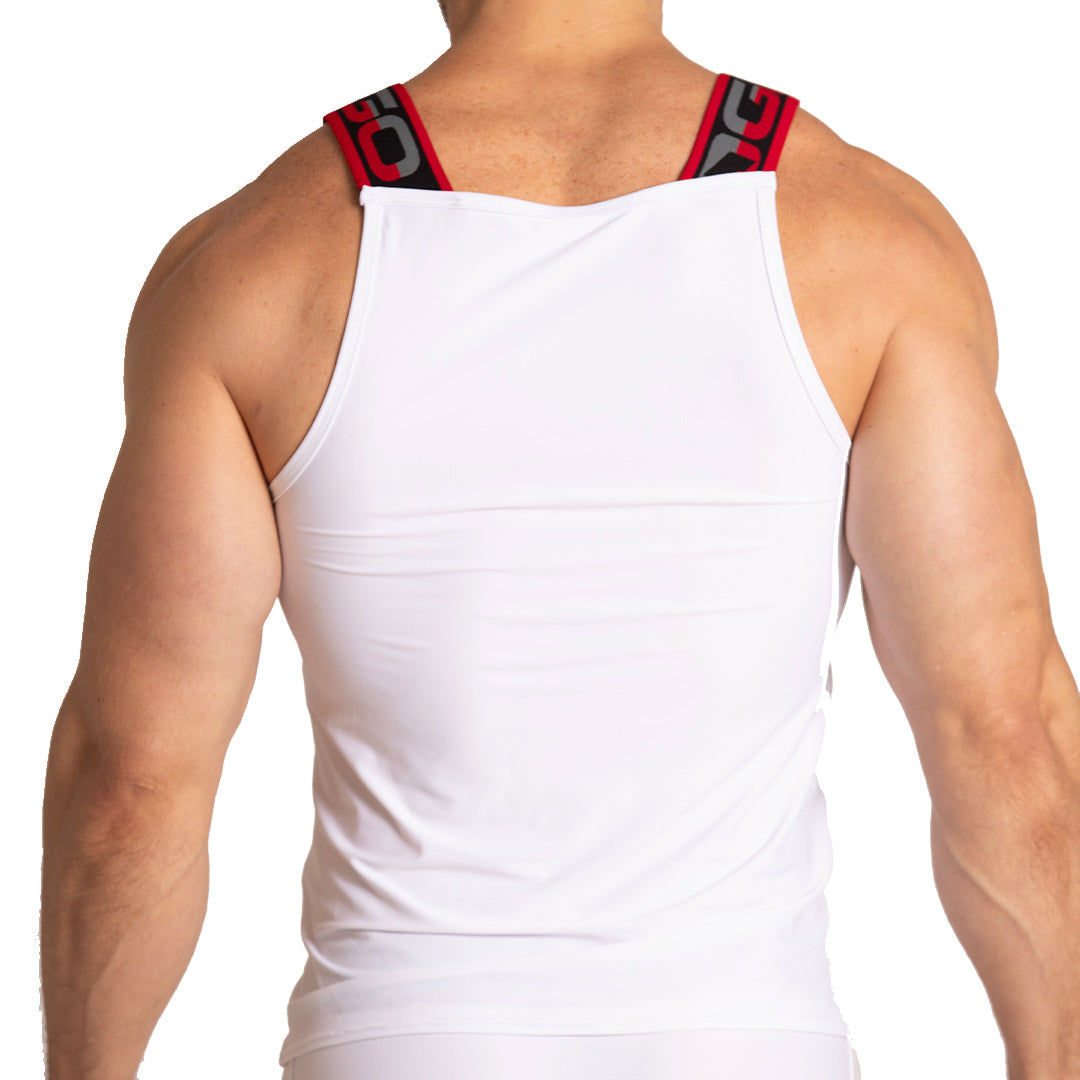 STYLE WHITE TANK - Sexy men's white t-shirt, sleeveless shirt