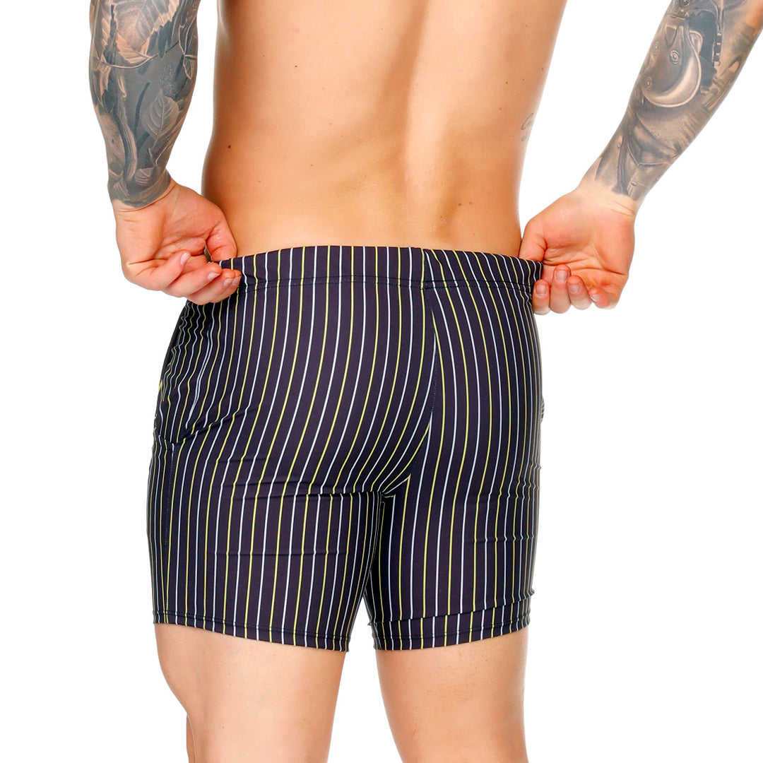 SULTAN BLACK BEACHWEAR - Printed men's swim shorts