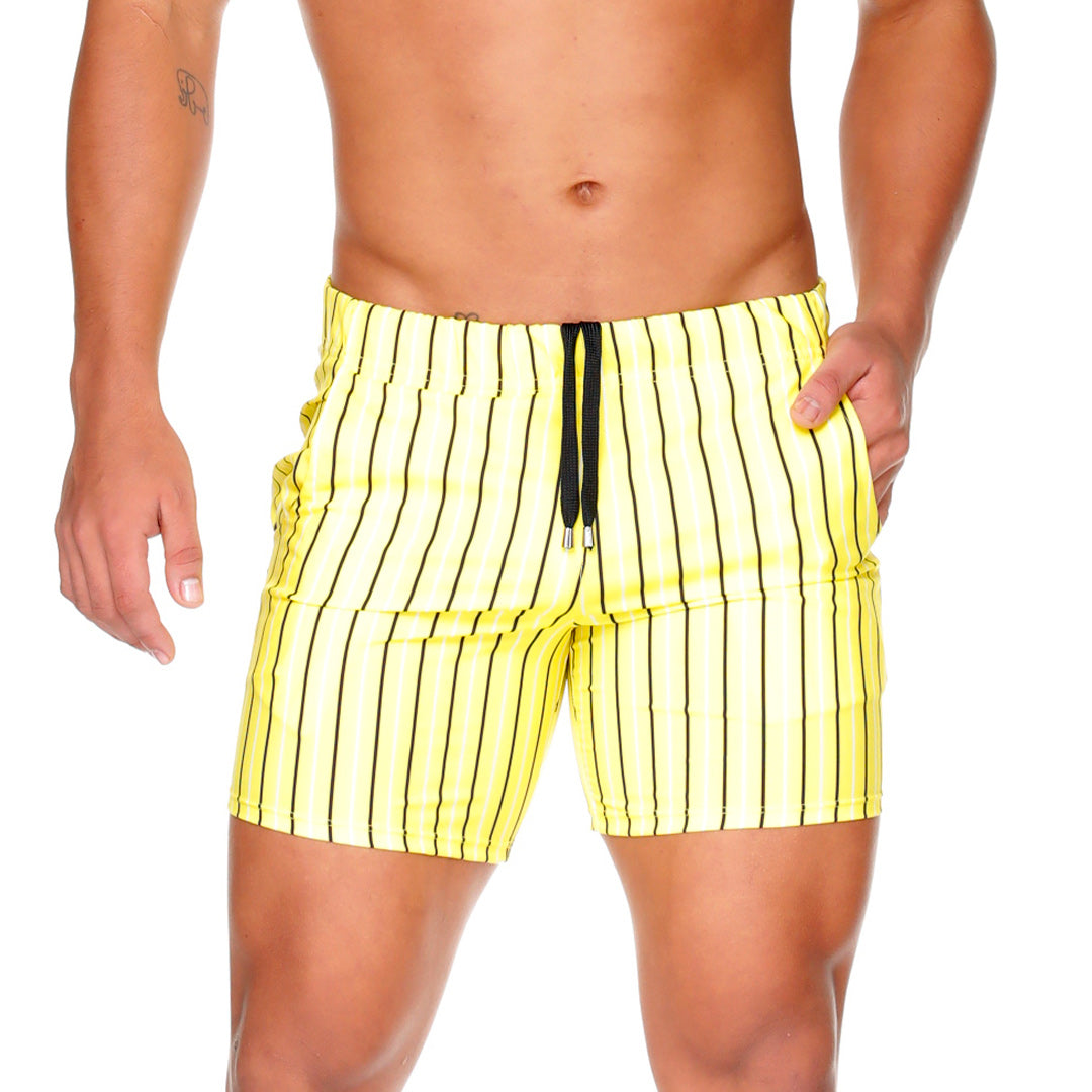 SULTAN YELLOW BEACHWEAR - Printed men's swim shorts