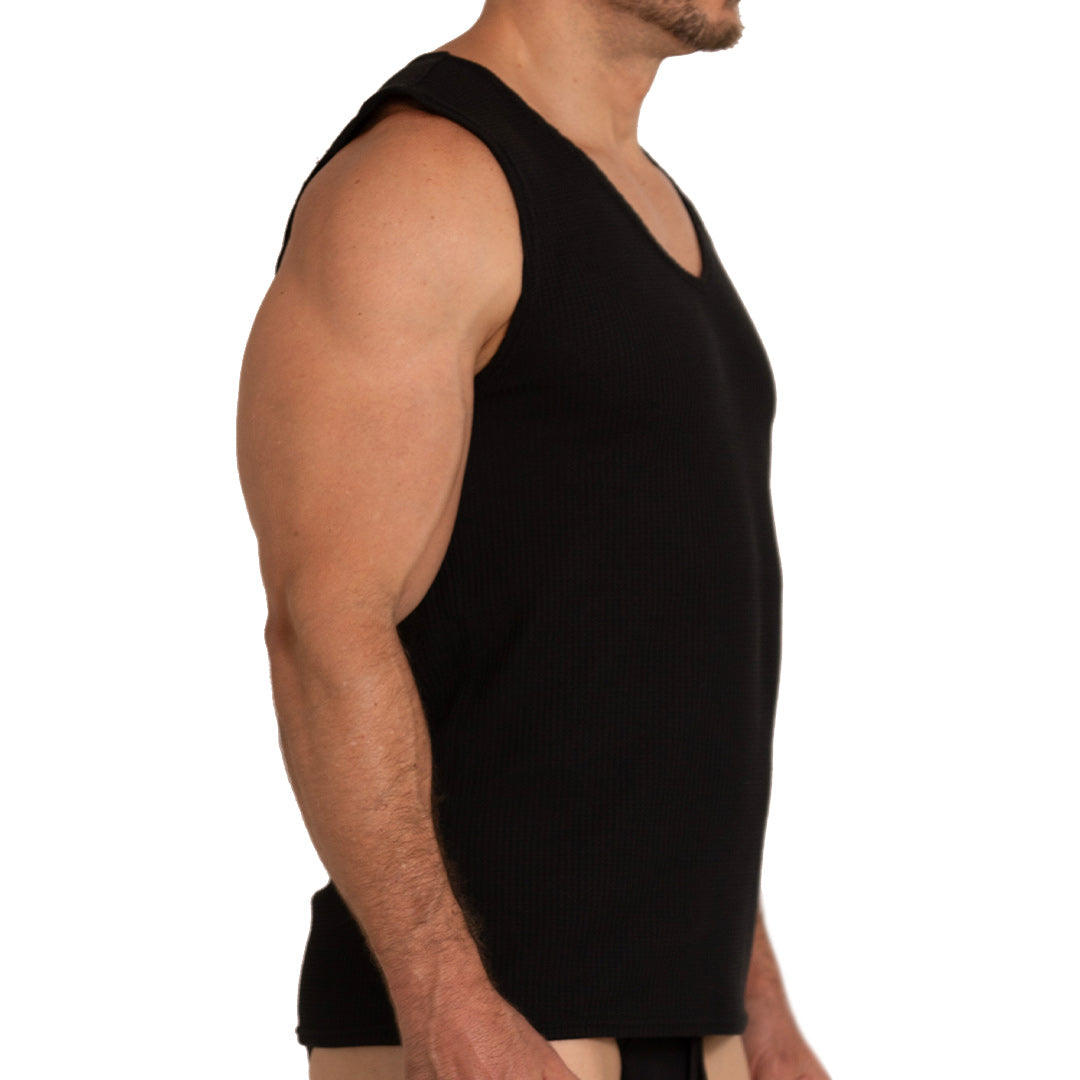 TISSUE BLACK TANK - Sexy men's black t-shirt, sleeveless shirt