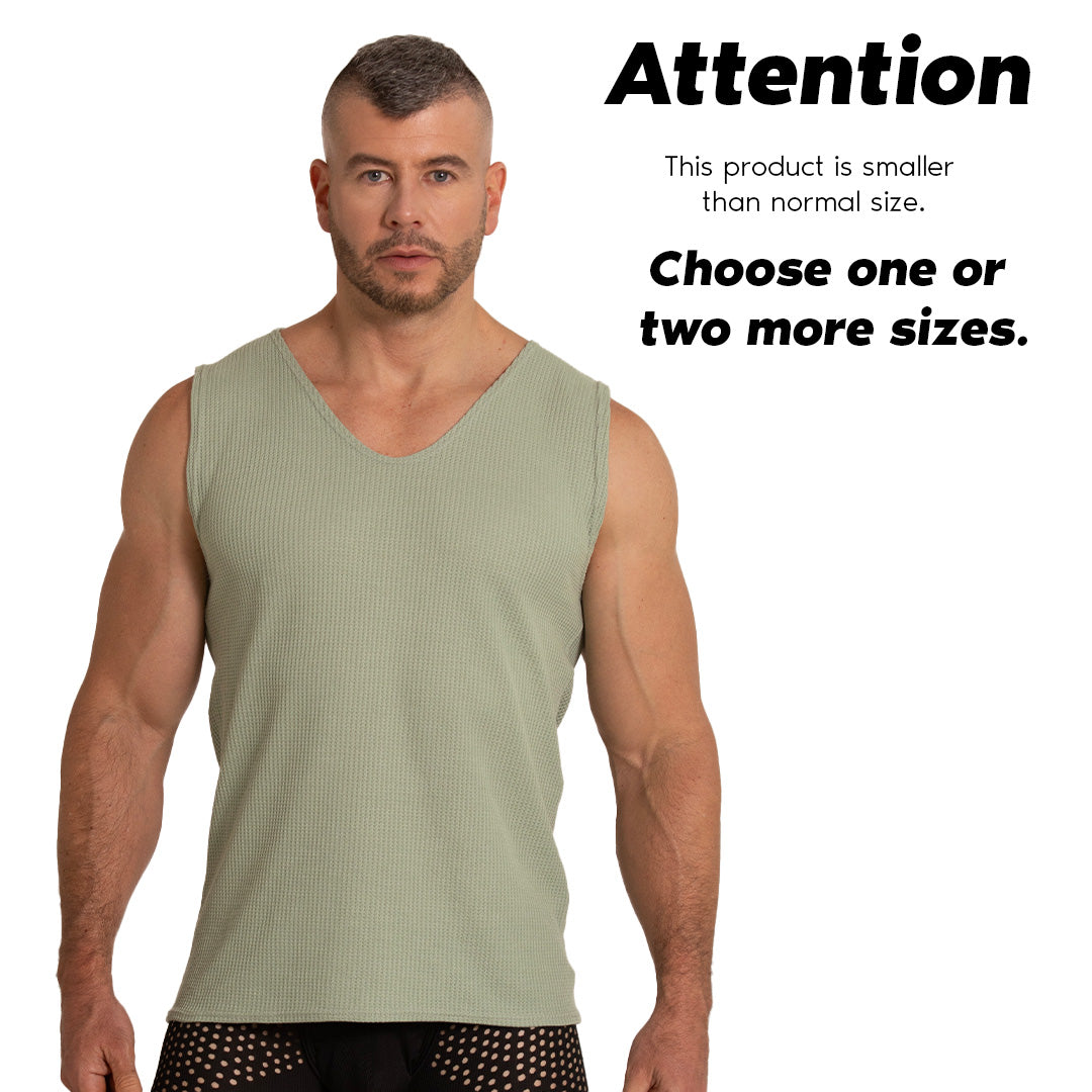 TISSUE GREEN TANK - Sexy men's green t-shirt, sleeveless shirt