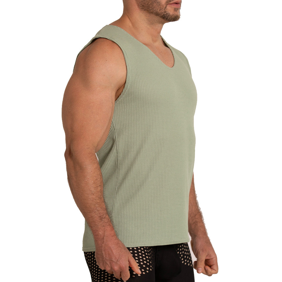 TISSUE GREEN TANK - Sexy men's green t-shirt, sleeveless shirt