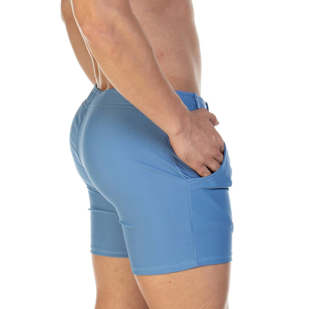 TRADITIONAL BLUE BEACHWEAR - Men's blue swim trunks, beach trunks