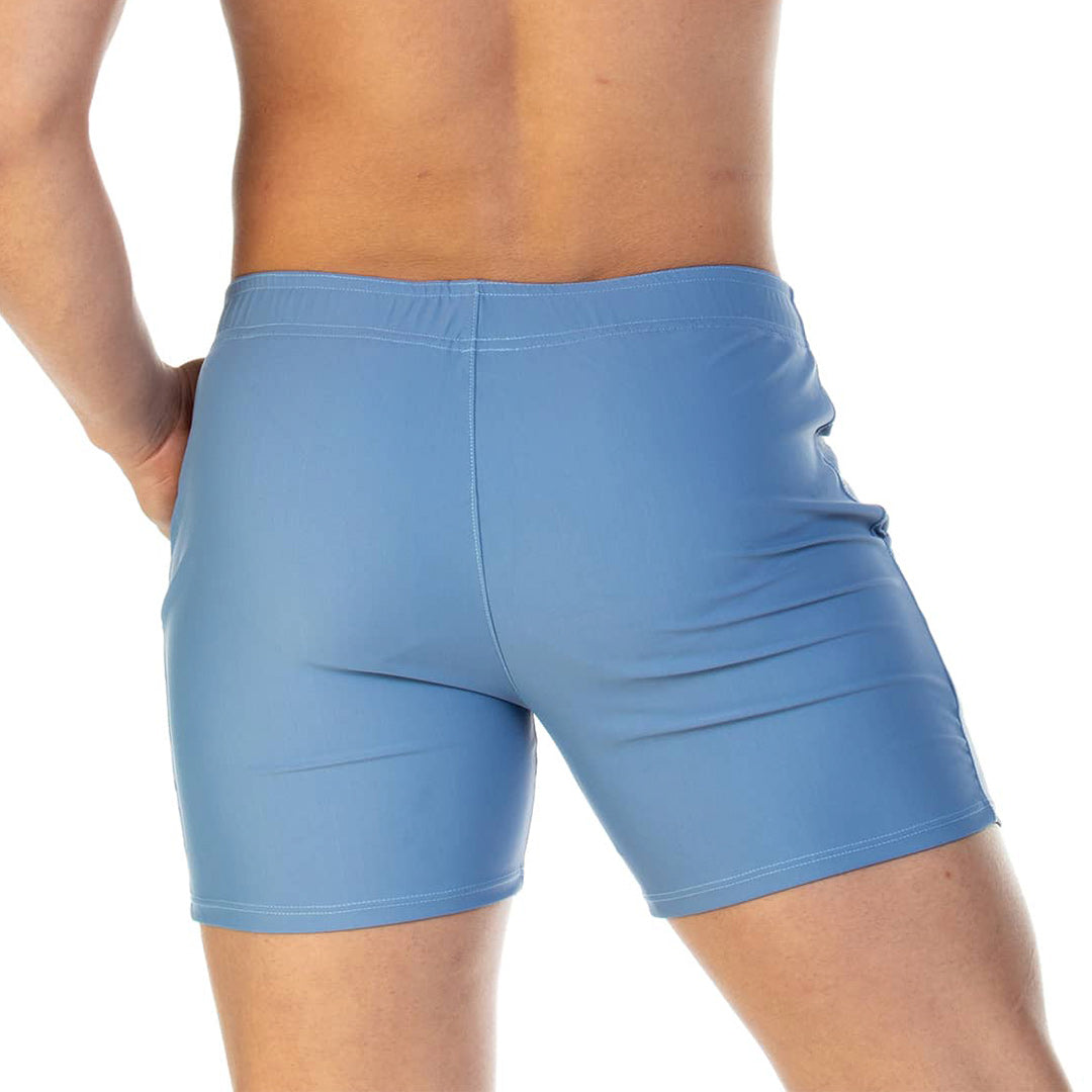 TRADITIONAL BLUE BEACHWEAR - Men's blue swim trunks, beach trunks