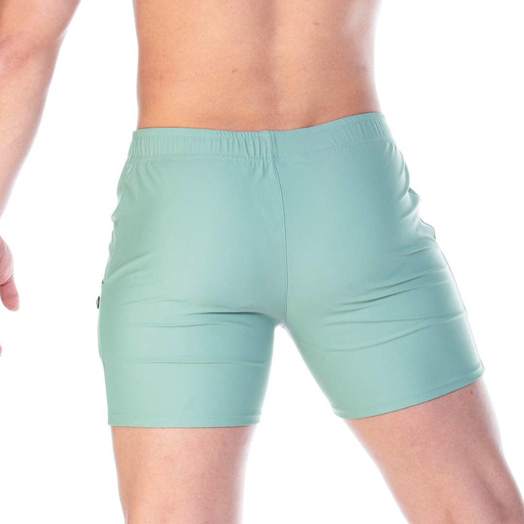TRADITIONAL GREEN BEACHWEAR - Men's pink swim trunks, beach trunks