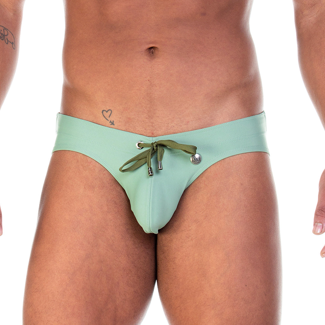 TRADITIONAL GREEN SWIM BRIEF - Green swimsuit for men