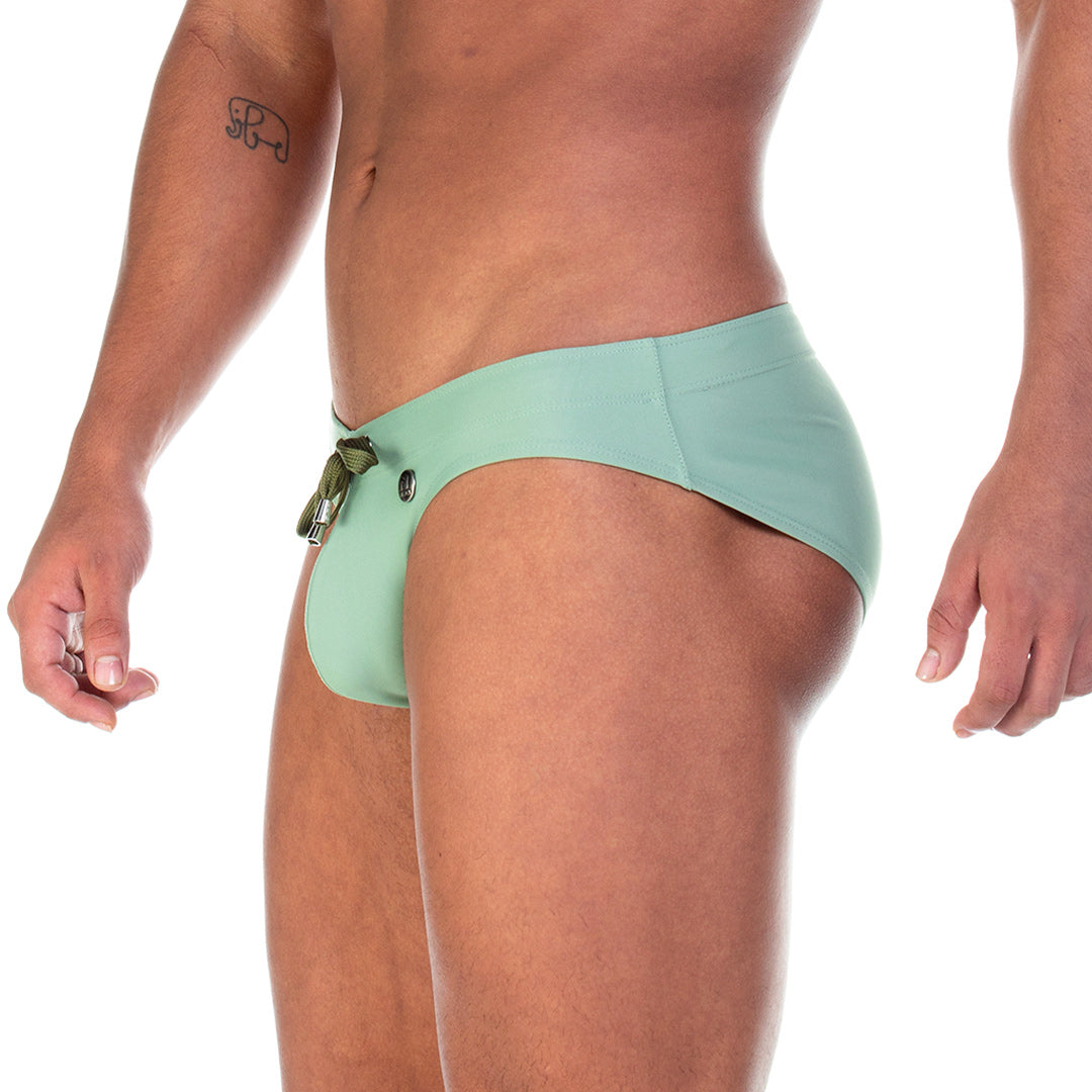 TRADITIONAL GREEN SWIM BRIEF - Green swimsuit for men