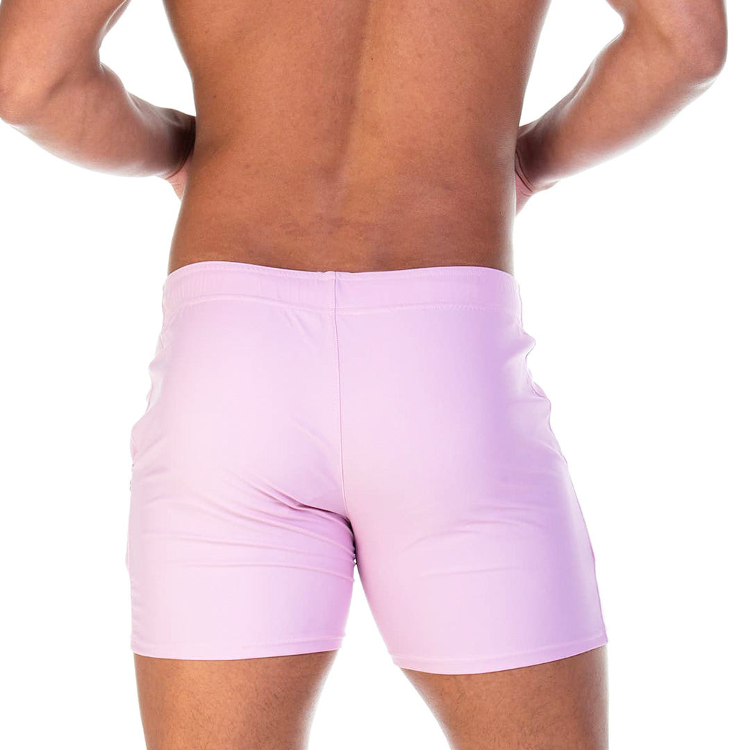 TRADITIONAL PINK BEACHWEAR - Men's pink swim trunks, beach trunks