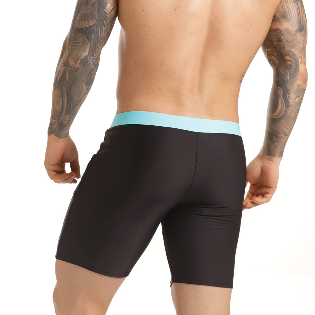 VERSATIL BLUE BEACHWEAR - Men's black swim trunks, beach trunks