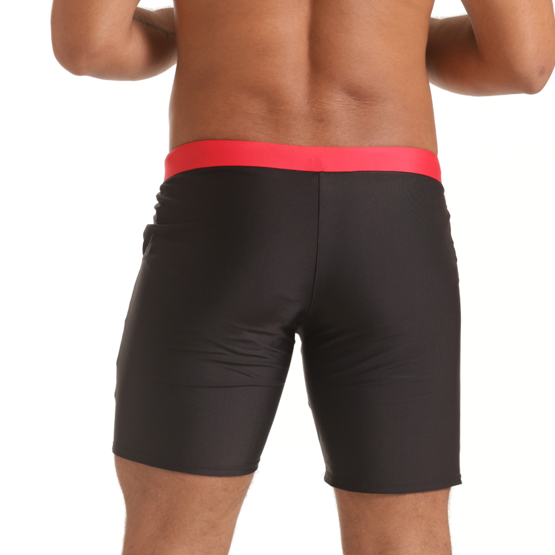 VERSATIL RED BEACHWEAR - Men's black swim trunks, beach trunks