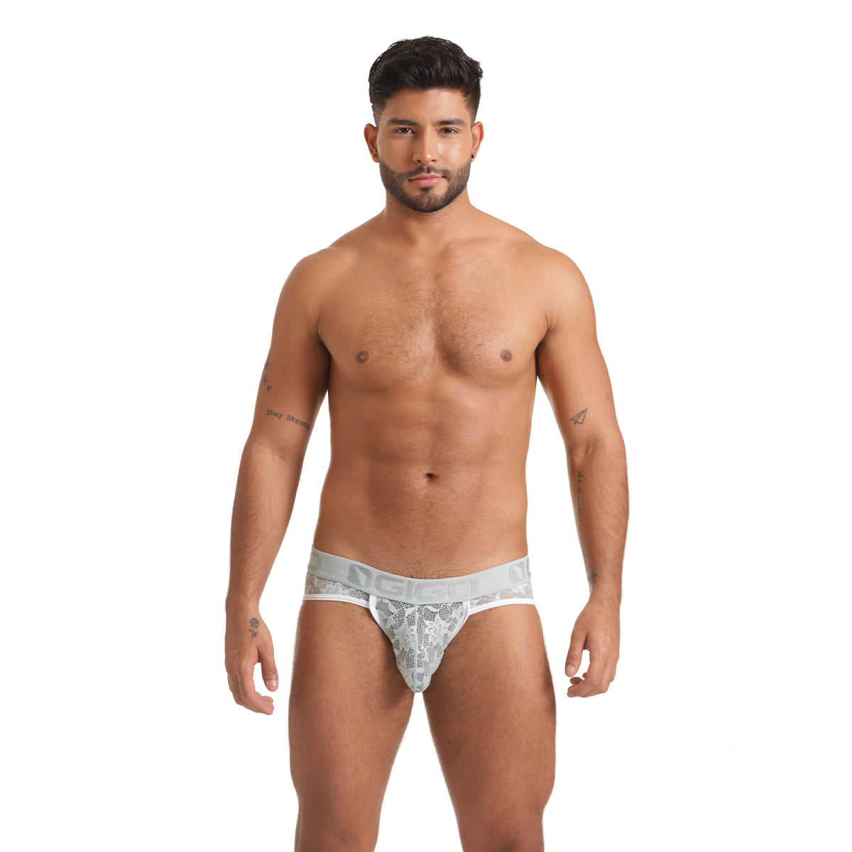 VIBRANT BLUE BRIEF - Men's blue lace underwear
