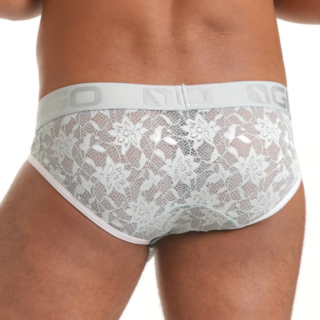 VIBRANT BLUE BRIEF - Men's blue lace underwear