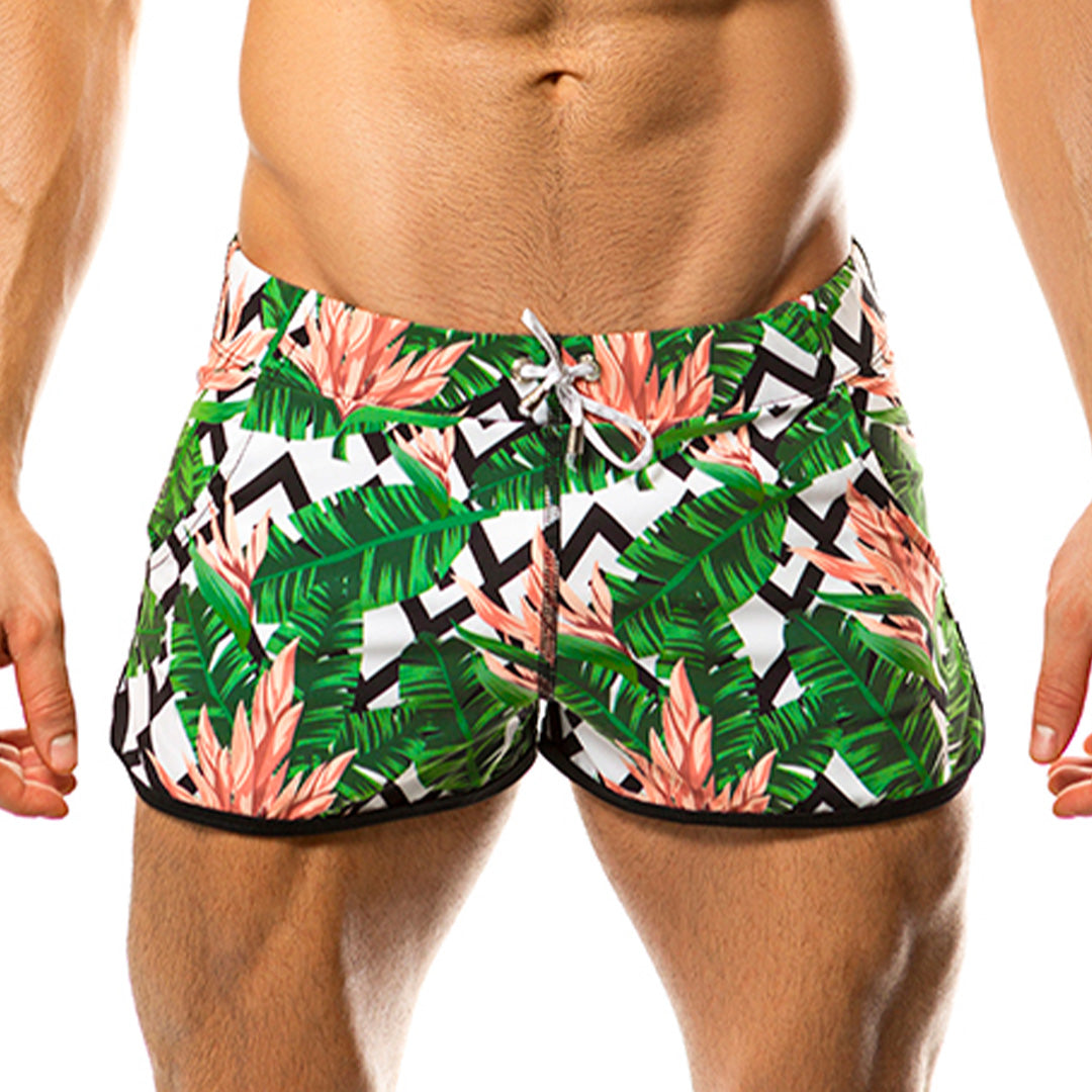 VINTAGE BEACHWEAR - Men's floral swim trunks, beach trunks