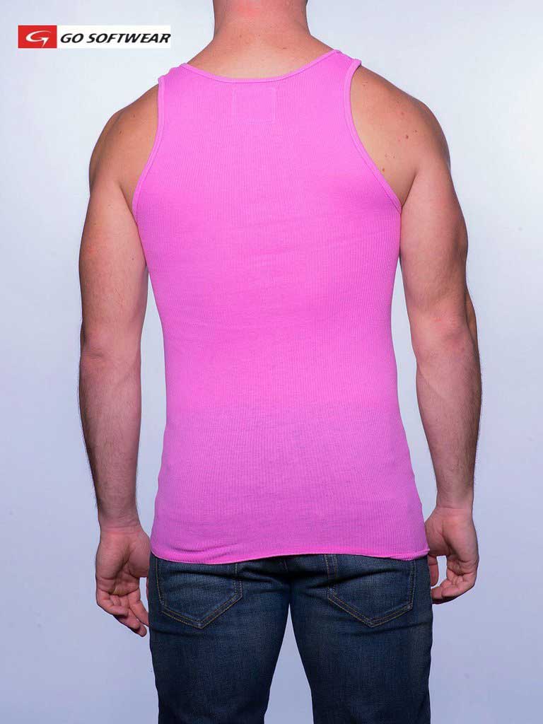 Go Softwear Cal. Guy RIB Tank Top T Shirt Deep Pink 4615 Size S - DealByEthan.gay loves Go Softwear