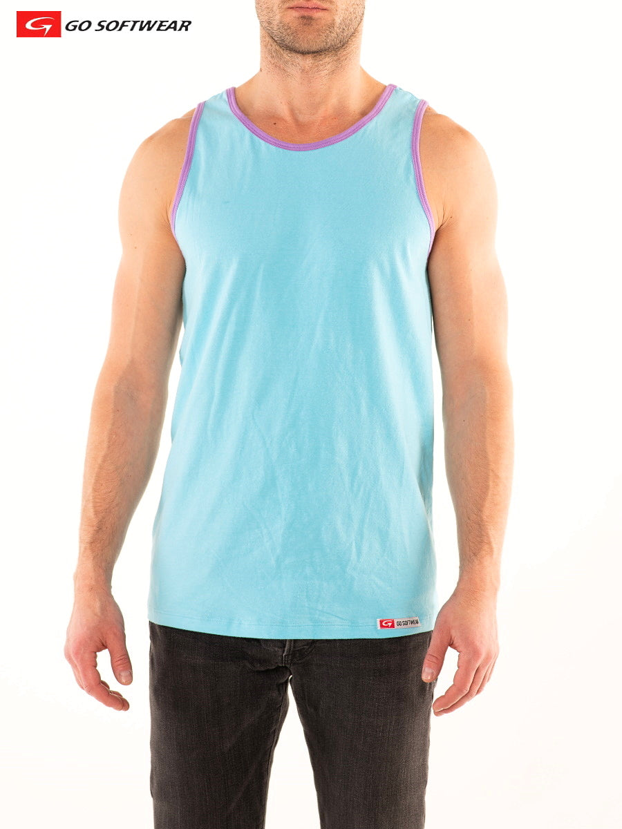 Go Softwear 4865 Men's Southport Classic Tank Top - Aqua Blue