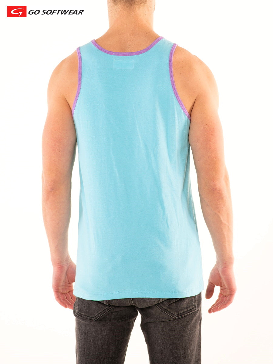 Go Softwear 4865 Men's Southport Classic Tank Top - Aqua Blue