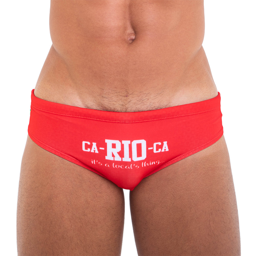 Promoción CA-RIO-CA Trajes de baño de diseño para hombre con estampado original de fiesta en la piscina brasileña