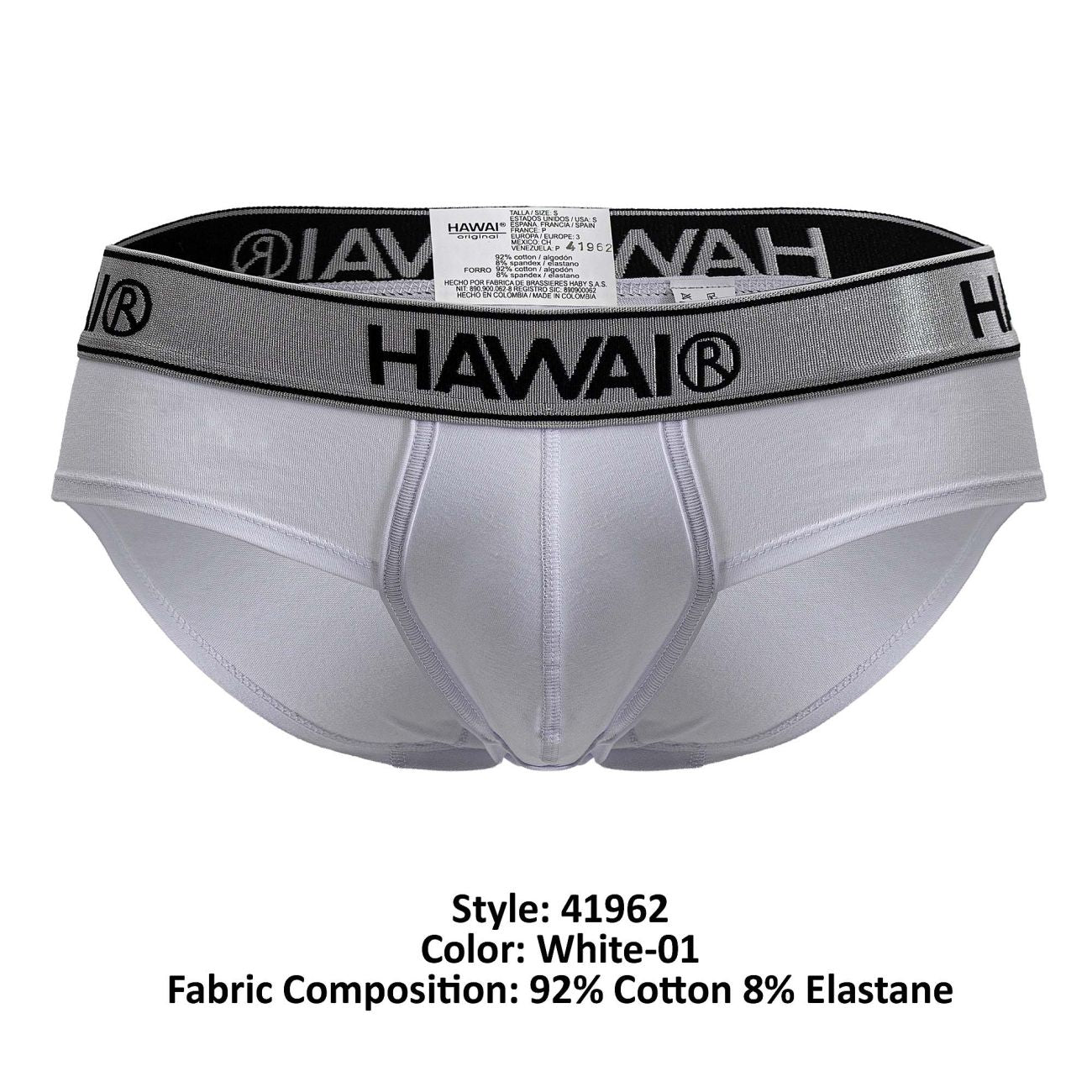 HAWAI 41962 Cotton blend Briefs Color White-01 - DealByEthan.gay loves HAWAI