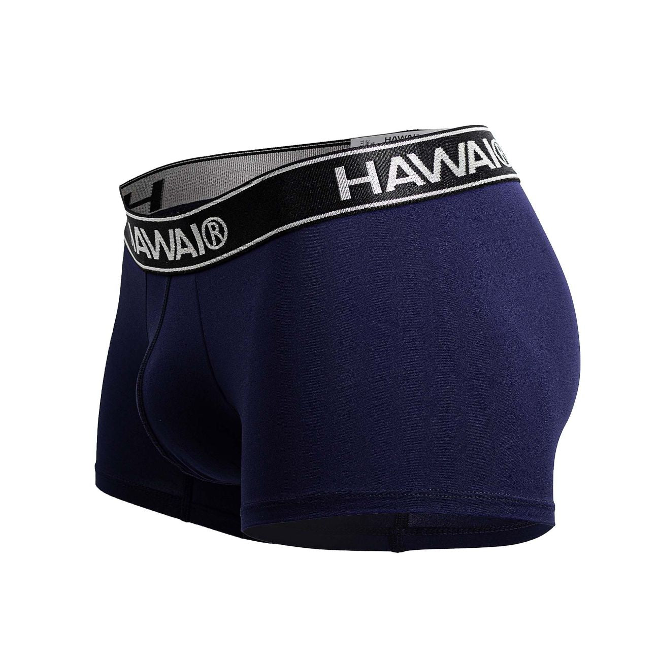 Navy blue Hawai men’s microfiber boxer briefs with black and white elastic waistband in model 41977 color dark blue-01