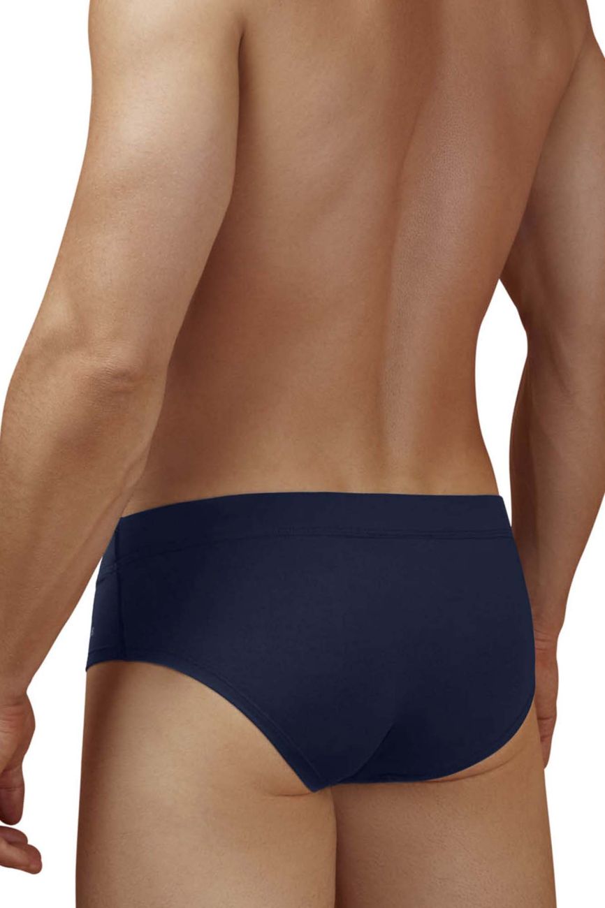 Navy blue hawai 42241 microfiber briefs in dark blue showing front side with stretchy comfortable fit
