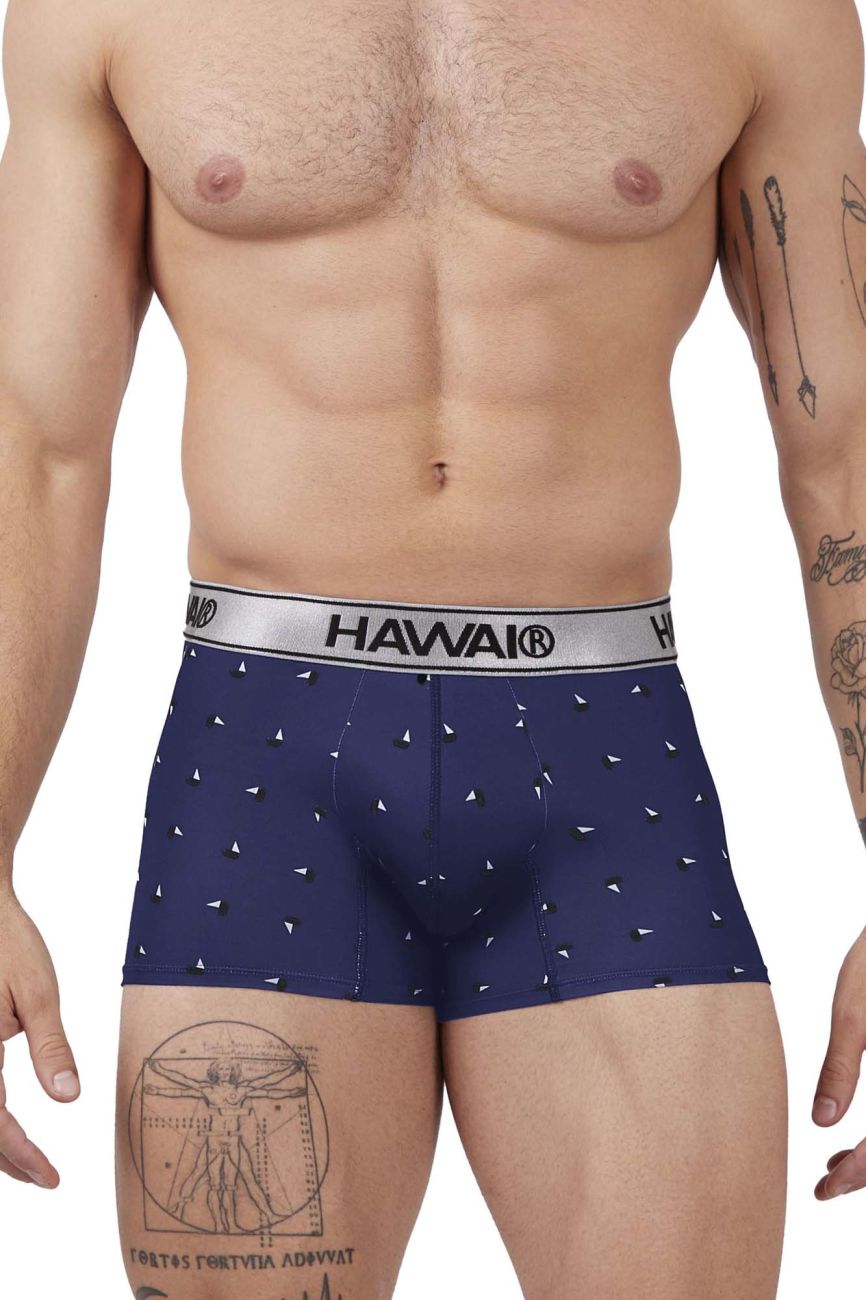 HAWAI 42470 Bedruckte Mikrofaser-Badehose, Farbe Blau