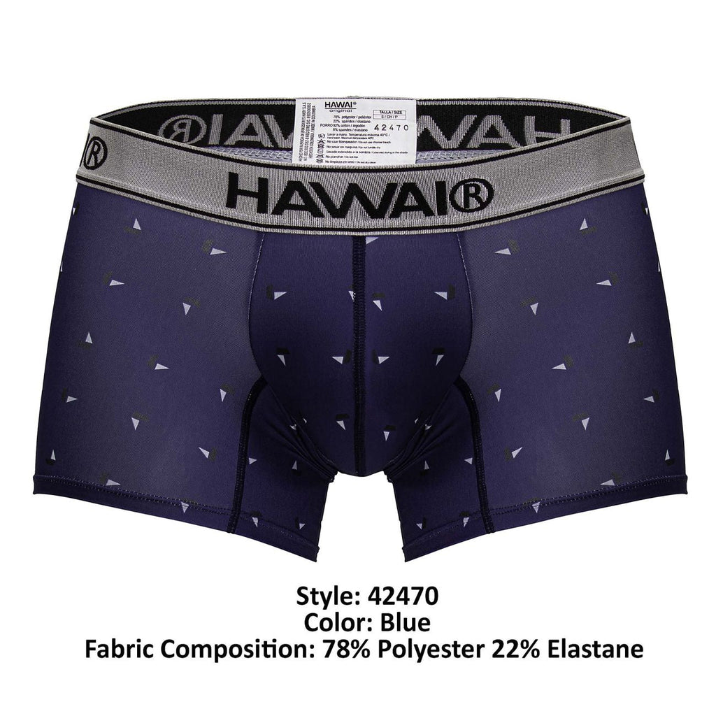 HAWAI 42470 Bedruckte Mikrofaser-Badehose, Farbe Blau