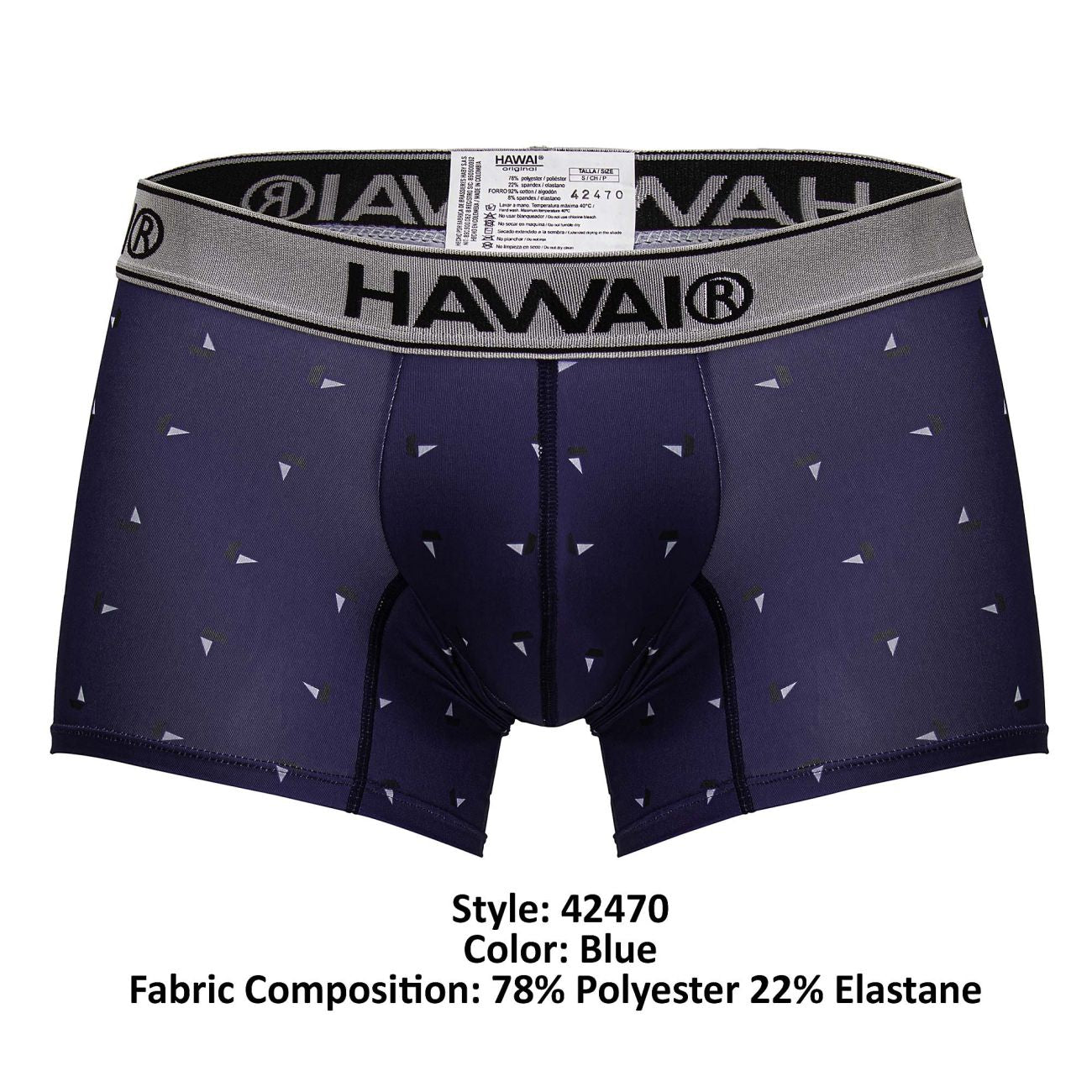HAWAI 42470 Bedruckte Mikrofaser-Badehose, Farbe Blau