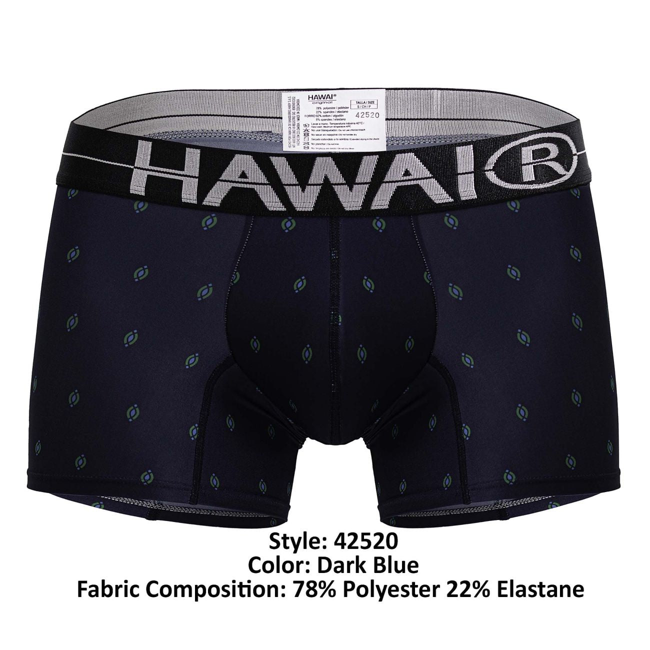 HAWAI 42520 Bedruckte Mikrofaser-Badehose, Farbe Dunkelblau