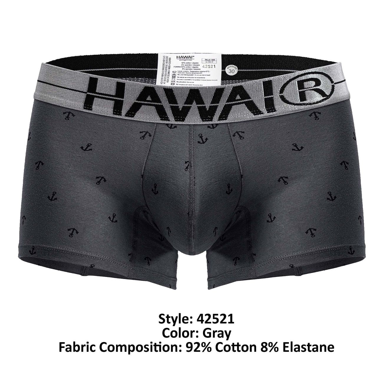 HAWAI 42521 Cotton blend Trunks Color Gray - DealByEthan.gay loves HAWAI