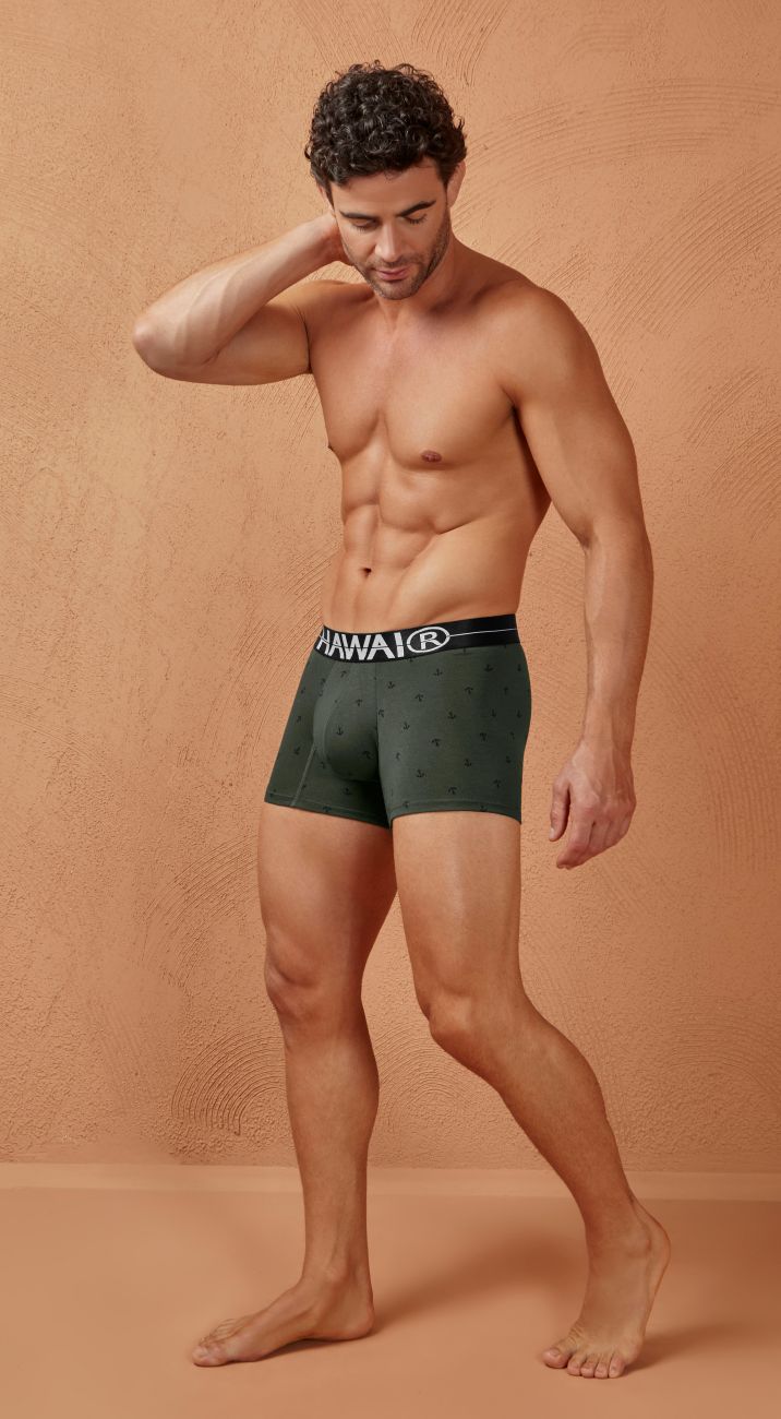 HAWAI 42521 Cotton blend Trunks Color Military Green - DealByEthan.gay loves HAWAI