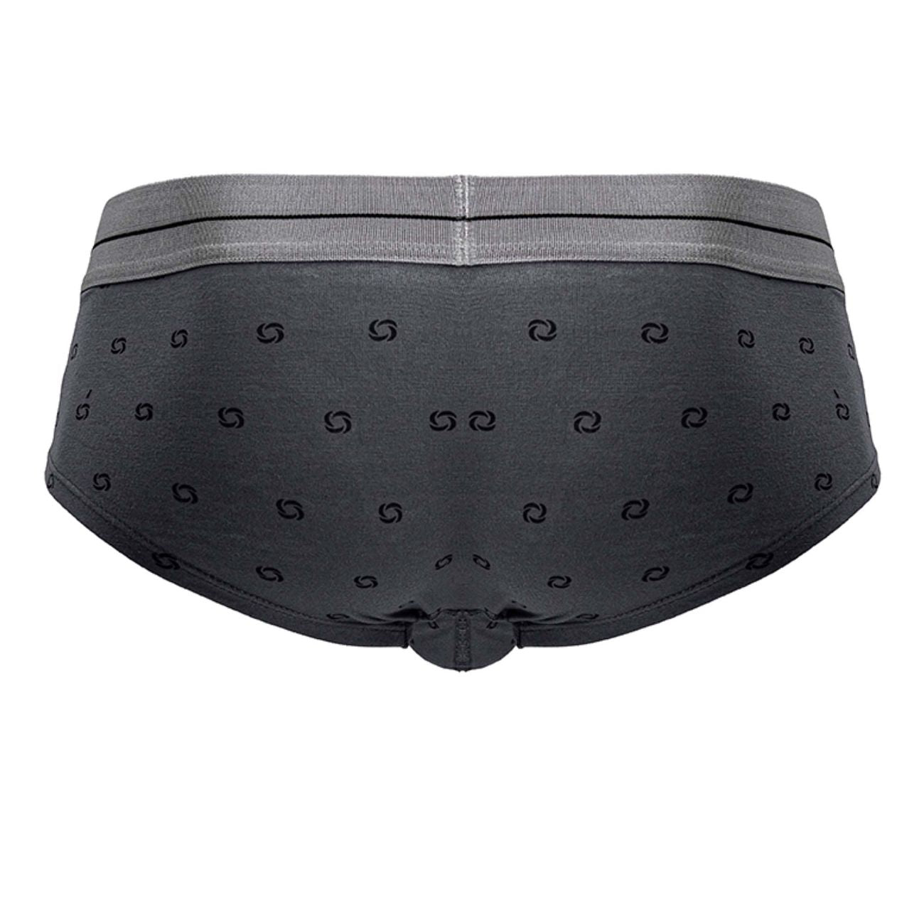 Dark gray cotton blend briefs with a black geometric pattern and matching elastic waistband hawai 42531 model