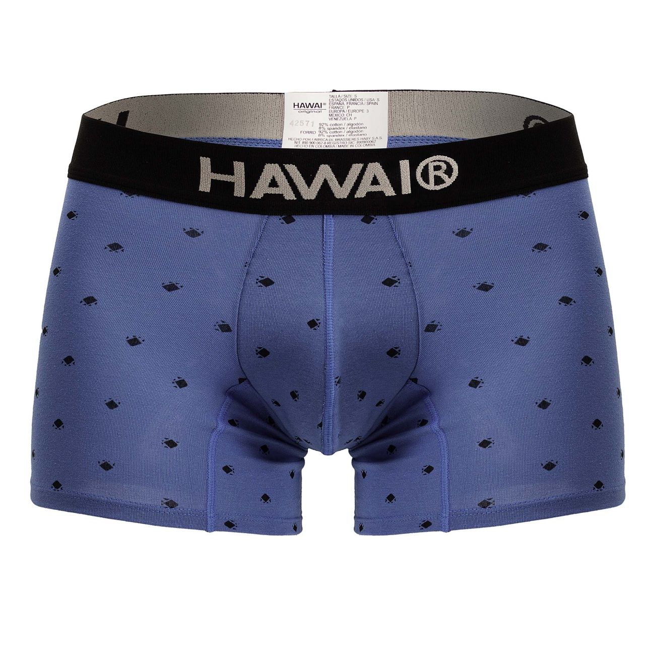 HAWAI 42571 Cotton blend Trunks Color Blue Quartz - DealByEthan.gay loves HAWAI