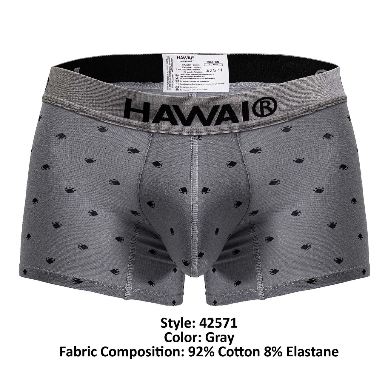 HAWAI 42571 Cotton blend Trunks Color Gray - DealByEthan.gay loves HAWAI