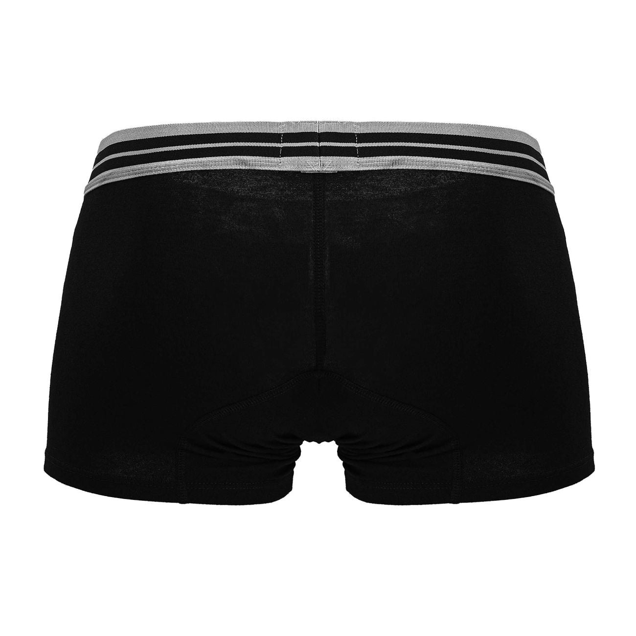 Black hawai 4986 cotton blend boxer briefs with ribbed waistband and two gray stripes color black-01